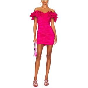 Lovers And Friends Ruffled Fuchsia Nikolina Dress Size XS